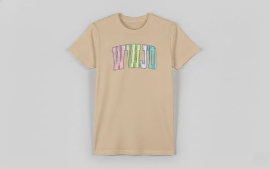 WWJD Striped Varsity Graphic Tee