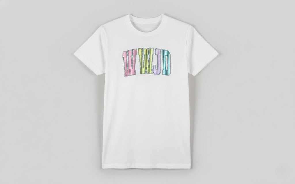 WWJD Striped Varsity Graphic Tee