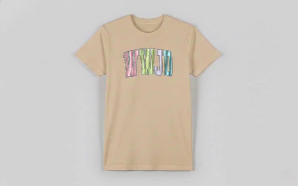 WWJD Striped Varsity Graphic Tee
